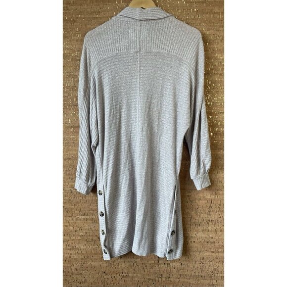Anthropologie Saturday Sunday Ribbed Long Cardigan Size S Side Buttons Stretch - Picture 2 of 6